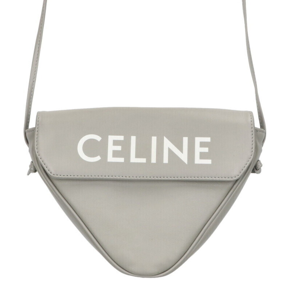 Celine Triangle Leather Shoulder Bag Gray